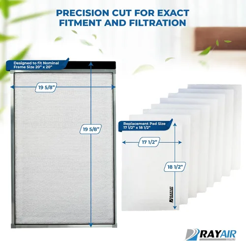 Miniatura 2 de RAYAIR SUPPLY Almohadillas de filtro de repuesto de 20 x 20 pulgadas compatibles con filtros de aire Cimatec Airscreen 1000 de 20 x 20 (paquete de 4)