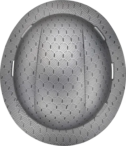 Miniatura 8 de Casco duro de construcción OSHA con diseño de fibra de carbono de ala completa, sin ventilación, acabado brillante, con suspensión de 6 puntos por