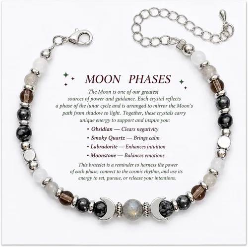 Miniatura 16 de Pulsera de protección, protección empática, cristales de obsidiana negra y pulsera de piedras curativas para mujeres, suerte, ansiedad y pulsera