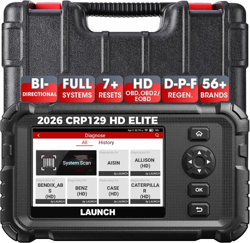 LAUNCH CRP129 HD Herramienta de escaneo de camión resistente, herramienta de diagnóstico de sistema completo para diésel con ajuste de límite de Gris