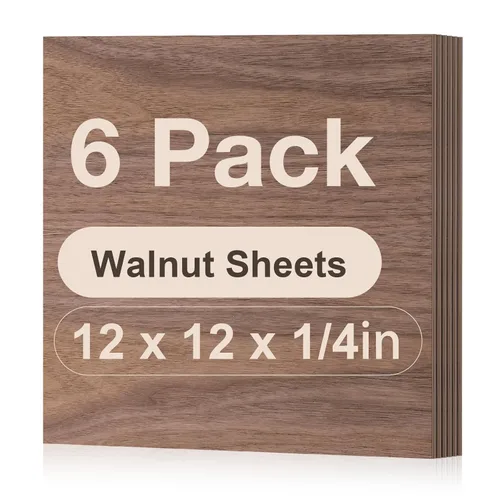 Miniatura 37 de Paquete de 12 hojas de tilo Rowood, 12x12x1/8pulgadas, tilo de 3mm para corte láser, kits de manualidades para adultos, tablero de madera