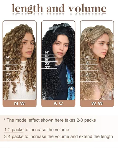 Miniatura 4 de Hetto - Extensiones de cabello humano onduladas con clip, color #2 castaño oscuro, extensiones de cabello humano natural para cabeza completa