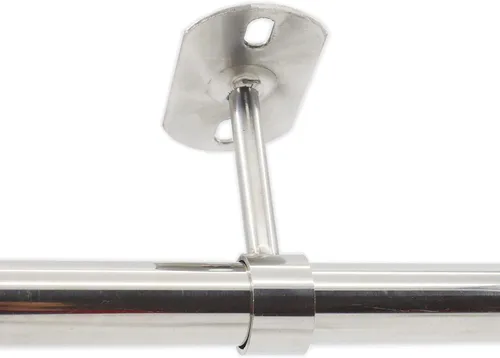 Miniatura 7 de Paquete de 2 soportes de montaje en techo, soporte de tubo de acero inoxidable para armario, soporte de tubería de techo, cortina de ducha, armario