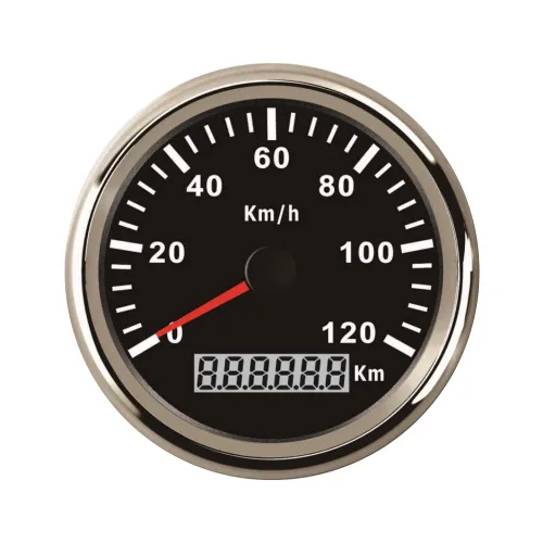 ELING Nuevo universal 3.346 in velocímetro odómetro medidor de velocidad 74.6 mi/h para coche camión motor auto con retroiluminación roja 12V/24V