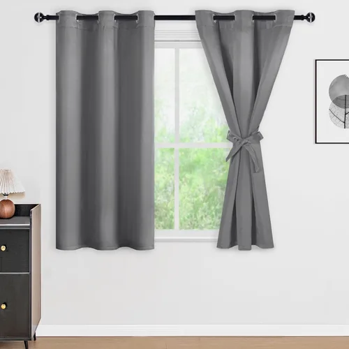Miniatura 29 de DWCN Cortinas 100% opacas de 84 pulgadas de largo para dormitorio con forro negro, paneles de cortina de ventana de doble capa con aislamiento Azul