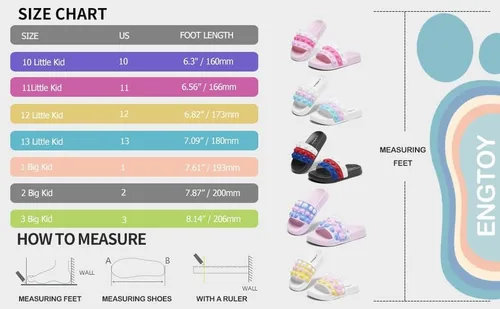 Miniatura 2 de Engtoy Sandalias para niños y niñas, unisex, ligeras, antideslizantes, puntera abierta, cómodas, para ducha, playa, divertidas sandalias