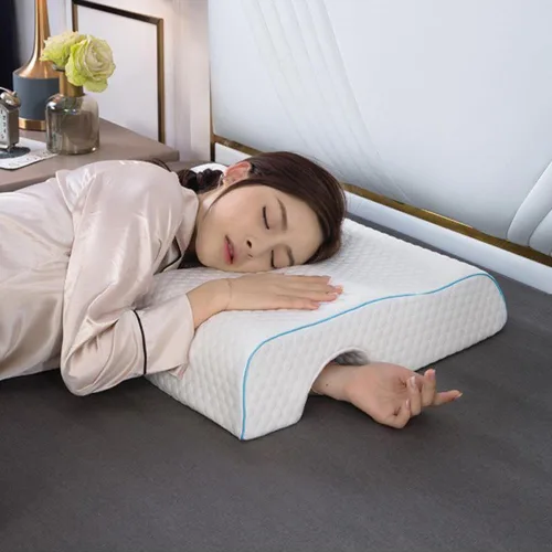 Miniatura 4 de HEYPORK Almohada de memoria arqueada para adultos, almohada de pareja con rebote lento, almohada cervical de espuma viscoelástica anticompresión