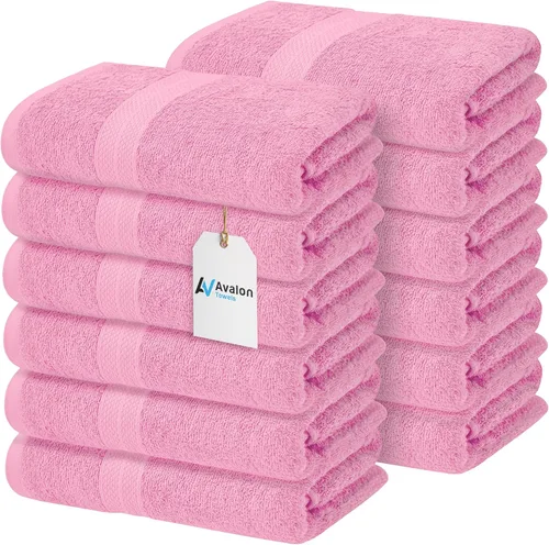 Miniatura 11 de Avalon Towels Toallas de baño para baño, 100% algodón, color negro, paquete de 6 (22 x 44 pulgadas), juego de toallas de baño de secado rápido
