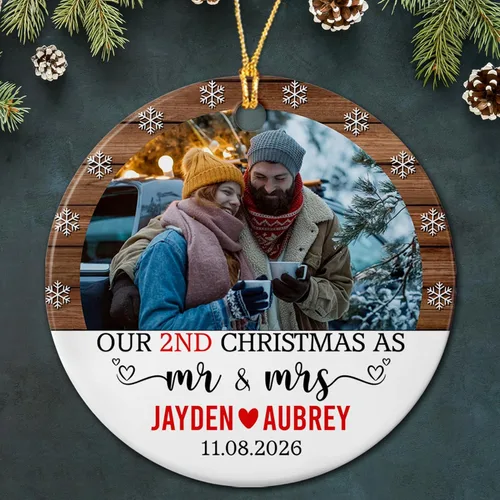 Miniatura 19 de Adorno de cerámica personalizado para parejas comprometidas, pájaros de Navidad 2025, adorno de cerámica de pájaros de compromiso, regalos