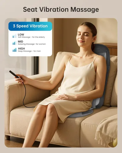 Miniatura 4 de COMFIER Shiatsu - Masajeador de espalda con calor, almohadilla para silla de masaje para aliviar la espalda, cojín de asiento con calefacción