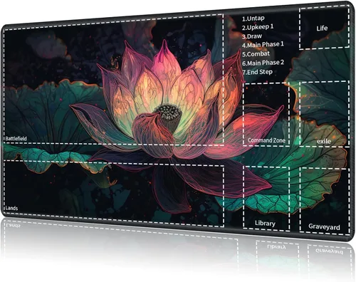 Miniatura 21 de Tapete de juego para MTG Card Playmat con zona, tapete de juego para MTG TCG de 24 x 14 pulgadas, tapete de juego antideslizante para tablero