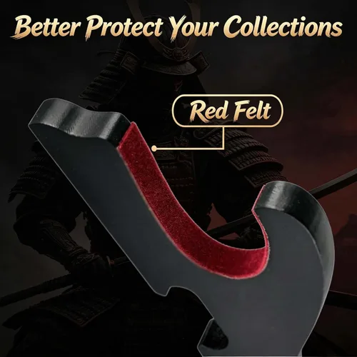 Miniatura 4 de Juego de 2 ganchos de espada para montaje en pared, soporte ajustable para Katana Wakizashi Tanto Genji Sword Arms Rack