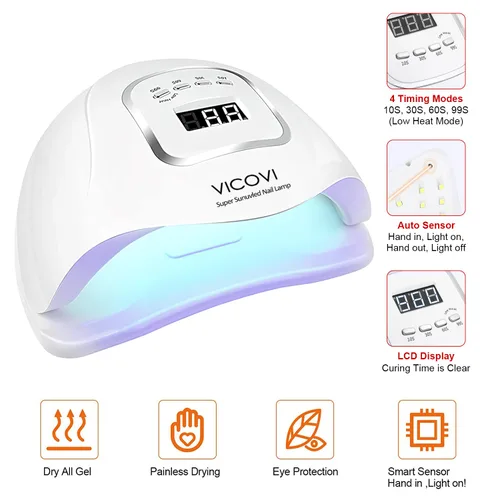 Miniatura 5 de VICOVI Kit de esmalte de uñas de gel con lámpara LED de luz UV, kit de iniciación de esmalte de gel en 20 colores, herramientas de manicura, kit