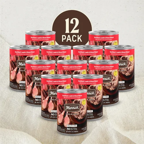 Miniatura 4 de Merrick Alimento enlatado natural y de primera calidad sin granos, receta húmeda suave y saludable, cena de carne de res real de Texas