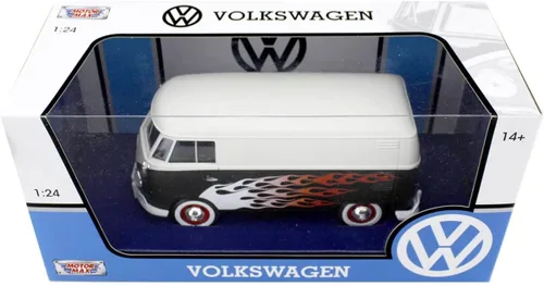 Miniatura 5 de Volkswagen Tipo 2 (T1) Van de entrega con llamas 1/24 fundido a troquel modelo de coche por Motormax