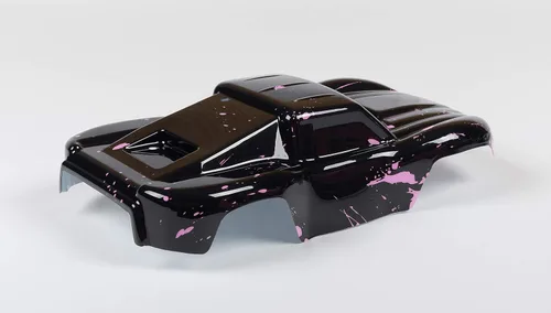 Miniatura 6 de SummitLink Reemplazo de cuerpo personalizado compatible con color rosa fangoso sobre negro para automóvil o camión RC escala 1/16