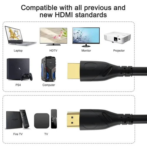 Miniatura 3 de Cable HDMI 4K de 100 pies de ultra alta velocidad HDMI 2.0 cable 4K @60Hz 18 gbps, conector chapado en oro, retorno de audio y video Ethernet