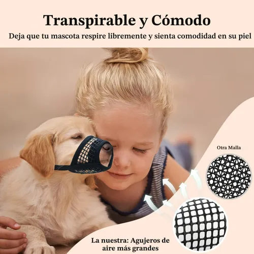 Miniatura 2 de Mayerzon Bozal para Perro, Bozales de Malla Suave para Perros Pequeños, Medianos y Grandes Chihuahua Poodle Husky Labrador Retriever, Protector