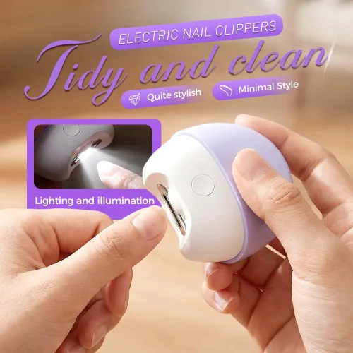 Miniatura 2 de Cortaúñas eléctrico automático 3 en 1, recortador de uñas con luz y almacenamiento de restos de uñas, cortaúñas eléctrico silencioso para adultos