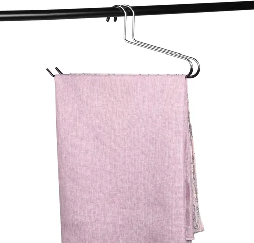 Miniatura 6 de VASLIM Paquete de 8 perchas grandes para mantas, resistentes con revestimiento de vinilo negro, antideslizante, ideal para edredones, manteles