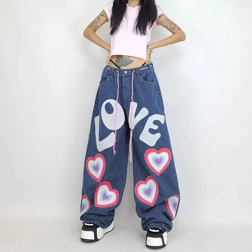 Miniatura 3 de Lokkcy Pantalones de mezclilla de cintura baja para mujer Y2K, pantalones cargo largos de pierna recta con bolsillos, jeans holgados casuales Y2K