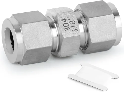 Miniatura 8 de TAISHER 2 conectores de montaje de tubo de compresión de acero inoxidable 304 (rosca plateada), tubo de 1/4" OD x 1/4" tubo OD recto adaptador