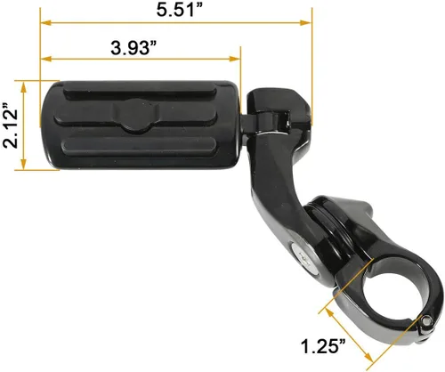 Miniatura 3 de TCMT Estribo corto de montaje en ángulo para carretera de 1 1/4 pulgadas para Harley Touring Road King Street Glide Road Glide Electra Glide Softail