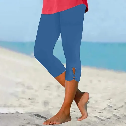 Miniatura 118 de Pantalones capri para mujer, estilo casual, de verano, elásticos, de cintura alta, pantalones de yoga, ajuste atlético, pantalones deportivos