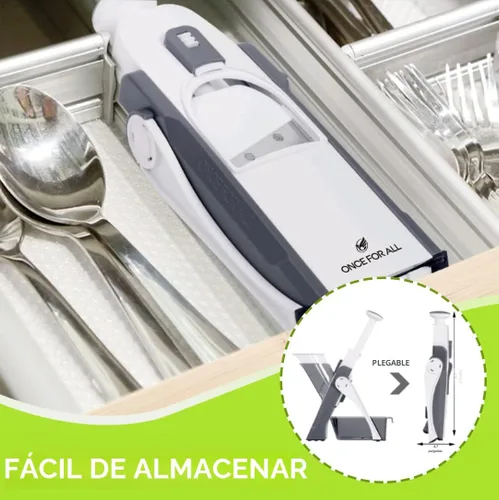 Miniatura 4 de ONCE FOR ALL Cortadora de mandolina segura para cocina, rebanadora de verduras profesional para rebanadas de patata de alimentos, grosor ajustable