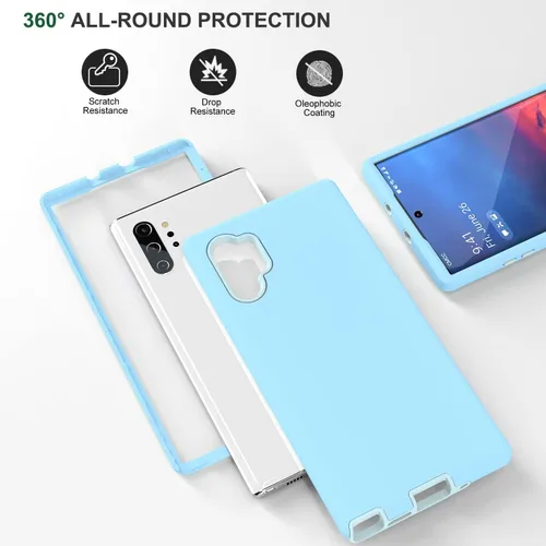 Miniatura 2 de Diseñada para Galaxy Note 10 Plus, protección de cuerpo completo, a prueba de golpes, resistente, delgada, sedosa al tacto, funda protectora