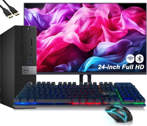 Dell OptiPlex 5040 SFF - Paquete de computadora de escritorio con configuración con nuevo monitor FHD de 23.8", Intel Core i5-6600 3.3GHz, 8GB RAM,