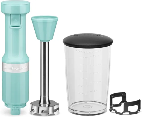 Miniatura 7 de KitchenAid - Picadora de alimentos de 3,5 tazas KFC3516IC, licuadora de mano con cable de velocidad variable y para hielo, KHBV53
