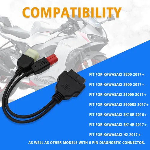 Miniatura 2 de Cable adaptador OBD2 2 en 1, cable de diagnóstico OBD para Euro5 para Guzzi para Vespa para Suzuki para Yamaha para Vespa para Honda para KTM