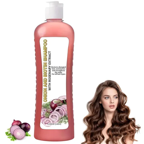 Champú de cebolla y biotina con extracto de romero | Concentrated Formula, Thicker Fuller-Looking Hair, Hydrates Strengthens , Sulfate-Free, For All