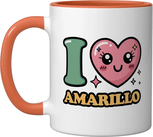 Miniatura 7 de I love Amarillo Ceramic Mug, Black/White