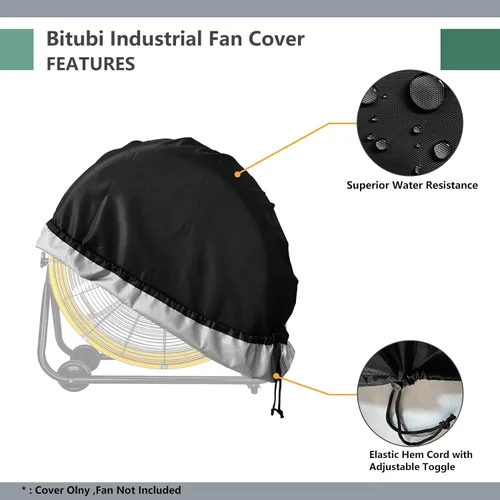 Miniatura 3 de Bitubi Cubierta de ventilador de tambor industrial, fundas impermeables para ventilador de exterior, compatible con ventilador de tambor industrial