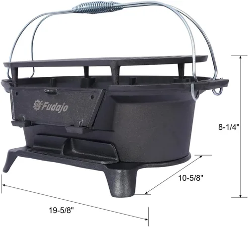 Miniatura 2 de Parrilla de Hierro Fundido Hibachi – Barbacoa portátil de carbón para cocinar al aire libre, sartén de mesa duradera, pequeño cocedor de carbón
