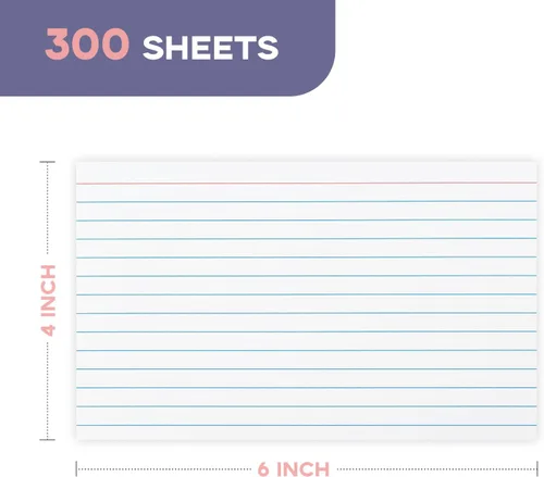 Miniatura 2 de 300 PIEZAS Tarjetas de Índice 4x6 Rayadas - Goefun Tarjetas de Nota Blancas 4 x 6 Tarjetas Flash para Estudiar, Tomar Notas y Lista de Tareas