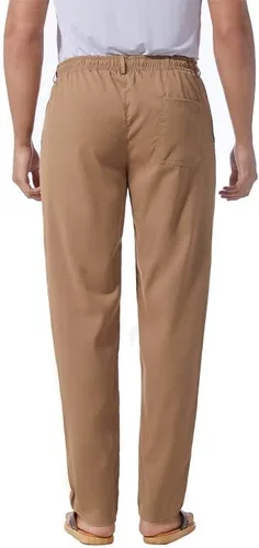 Miniatura 28 de Pantalones casuales de lino de algodón para hombre, pantalones sueltos de playa, pantalones largos de yoga ligeros