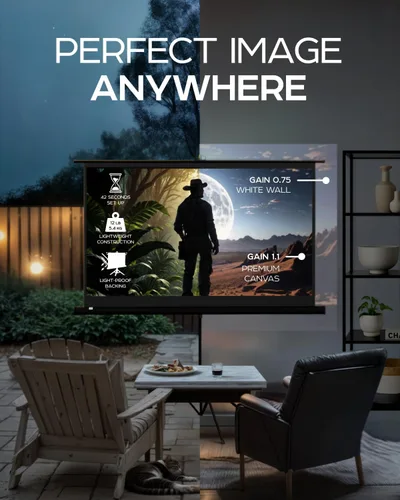 Miniatura 5 de Pantalla de Proyector con Soporte de 60 Pulgadas - Pantalla de Proyección para Interiores y Exteriores para Películas o Presentaciones de Oficina
