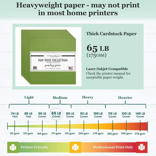 Miniatura 5 de Gumdrop - Papel de cartulina verde, 12 x 12 pulgadas, 65 libras, cubierta premium, 25 hojas de Cardstock Warehouse Gumdrop Verde