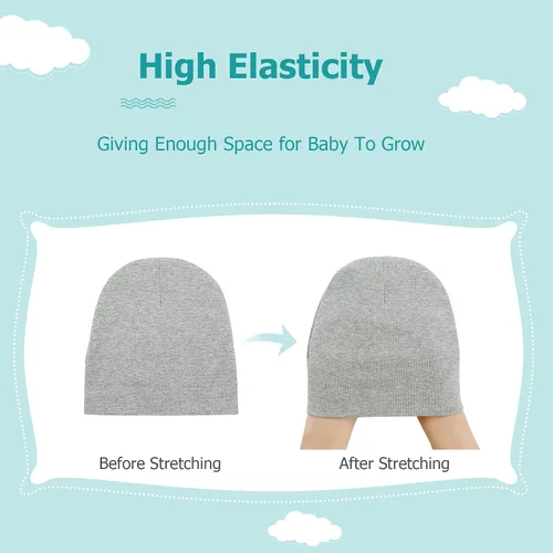 Miniatura 4 de Zando Gorros y manoplas unisex para bebés, gorro de hospital para recién nacidos, con guantes antiarañazos, conjunto para bebés y niños