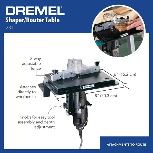 Miniatura 6 de Dremel 231 - Moldeador y enrutador portátil con accesorio para enrutador giratorio de inmersión