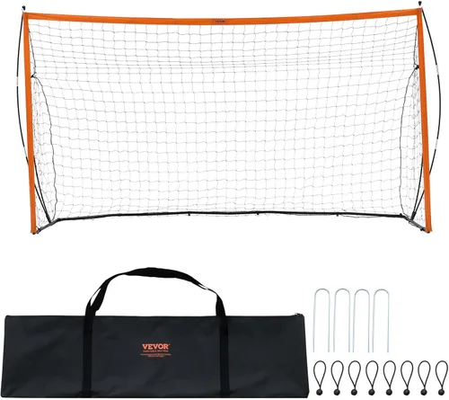 Miniatura 10 de VEVOR Portable Soccer Goal, 12 x 6 ft Large Practice Soccer Net, Steel Fiberglass Structure Training Goal Set with Carry Bag, All-Weather Outdoor