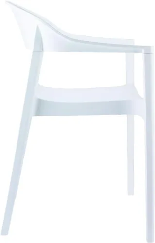 Miniatura 6 de Compamia Carmen - Silla de comedor para patio con asiento blanco brillante (juego de 2)