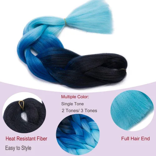 Miniatura 2 de Trenzas africanas Jumbo de cabello sintético africano trenzado africano, de fibra de alta temperatura, 24 pulgadas, trenzas torcidas Senegal, 3.53