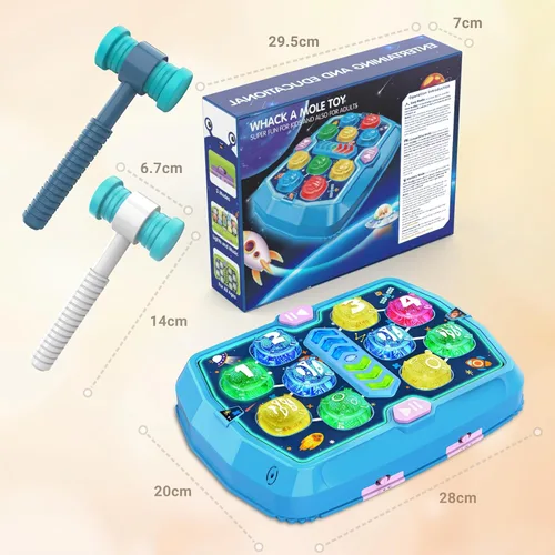 Miniatura 6 de Juego de Golpear Topos para Niños Pequeños, Juguetes para Niños y Niñas de 3 4 5 6 Años, Juguetes Interactivos de Golpeo para Edades 3-5, 3 Modos, 2