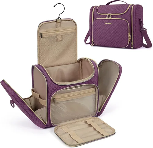 Miniatura 8 de BAGSMART - Estuche de viaje para artículos de aseo personal para mujeres, neceser impermeable para cosméticos y maquillaje, organizador de viaje