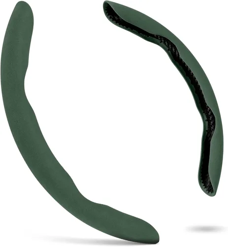 Miniatura 8 de Funda para volante Alcantara de 2 piezas, diseño deportivo dividido para ruedas en forma de D y O, suave al tacto, agarre antideslizante, comodidad