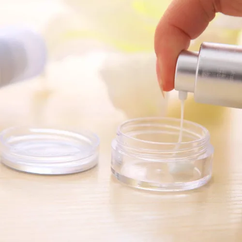 Miniatura 7 de 25 unidades / 50 piezas/100 tarros de crema transparentes vacíos – 0.18 oz recipientes transparentes para cosméticos con tapa para viajes, arte